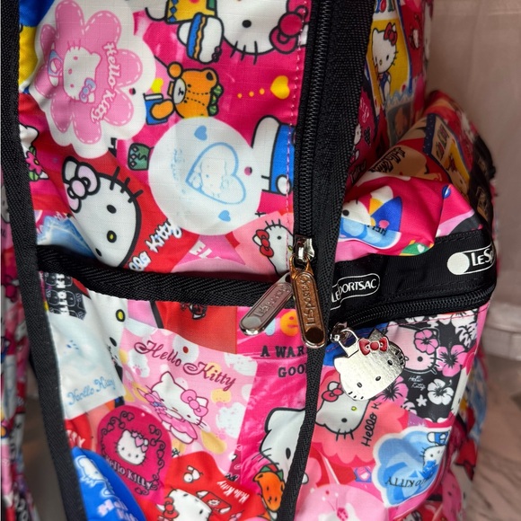 Hello Kitty Pink Red Fun Patterned Backpack - Picture 3 of 5